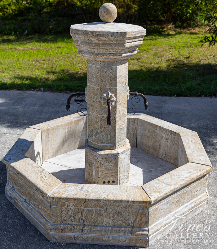 Marble Fountains  - French Countryside Fountain In Granite - MF-1482